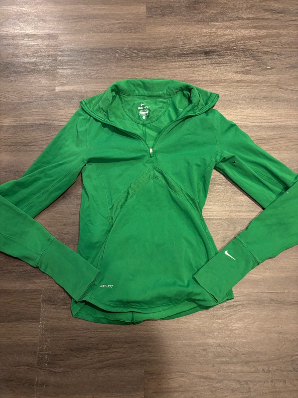 Nike Green Long Sleeve Dri-FIT Half-Zip Top